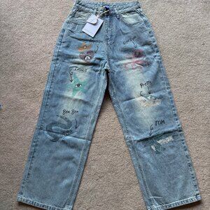 [Brand New]  Aelfric Eden Sea Animal Print Jeans - 28W